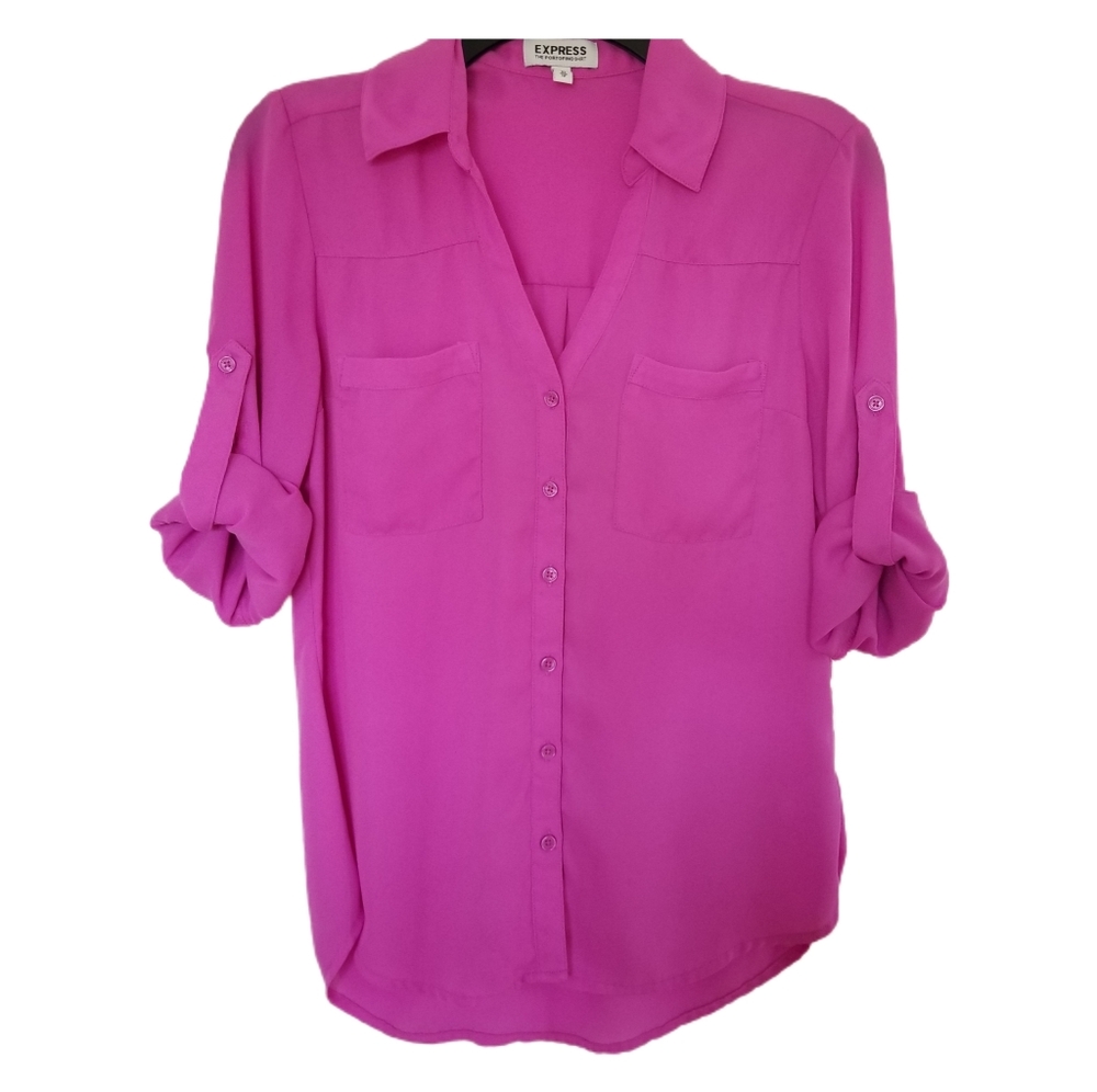 Express XS Pink Two Pocket Portofino Dress Shirt